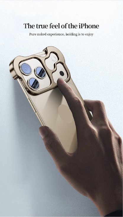Special-shaped Frameless Metal Anti-fall Mobile Phone Case