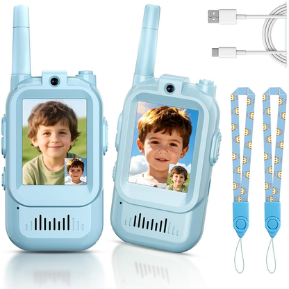 🎄🎁【Christmas Gift 】Kids Video Walkie Talkies with Built-in WiFi-Rechargeable, No Data Needed