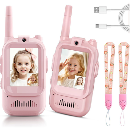 🎄🎁【Christmas Gift 】Kids Video Walkie Talkies with Built-in WiFi-Rechargeable, No Data Needed