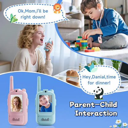 🎄🎁【Christmas Gift 】Kids Video Walkie Talkies with Built-in WiFi-Rechargeable, No Data Needed