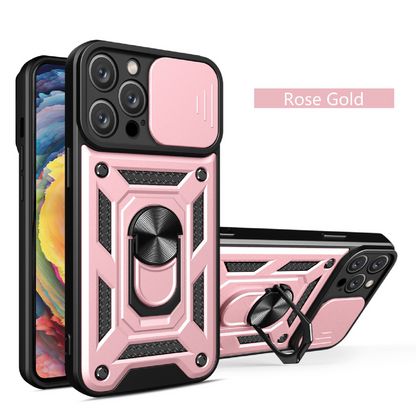 Mecha sliding cover lens protective phone case