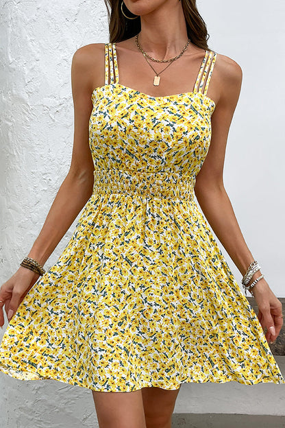 Fashion Floral Print Sleeveless Mini Dress