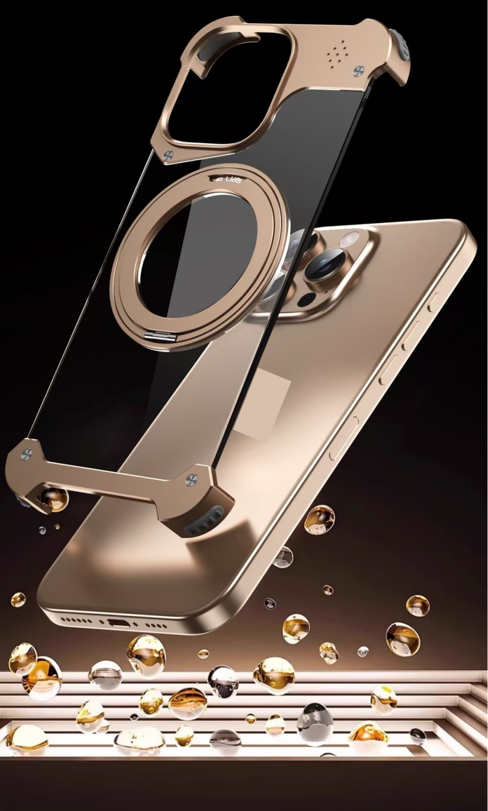 Fragrance Transparent Alloy Bracket Magnetic Phone Case