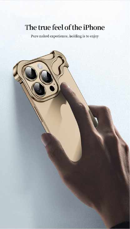 Special-shaped Frameless Metal Anti-fall Mobile Phone Case