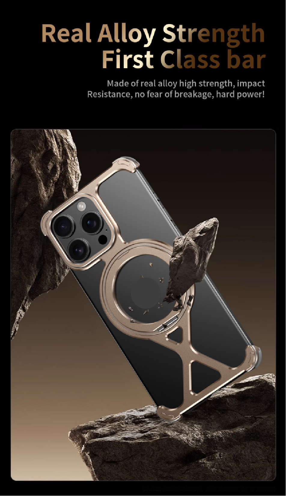 Personalized X-Line Styling Metal Magnetic Rotating Bracket Phone Case