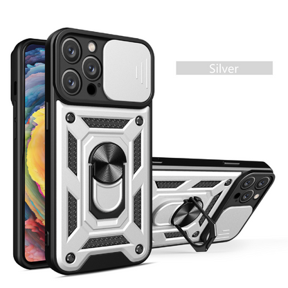 Mecha sliding cover lens protective phone case