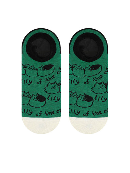 Cartoon Kitty Boat Socks