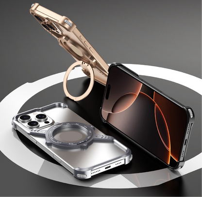 S-shaped Compass Rotating Magnetic Bracket Mobile Phone Case