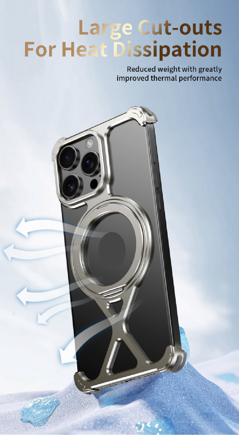 Personalized X-Line Styling Metal Magnetic Rotating Bracket Phone Case