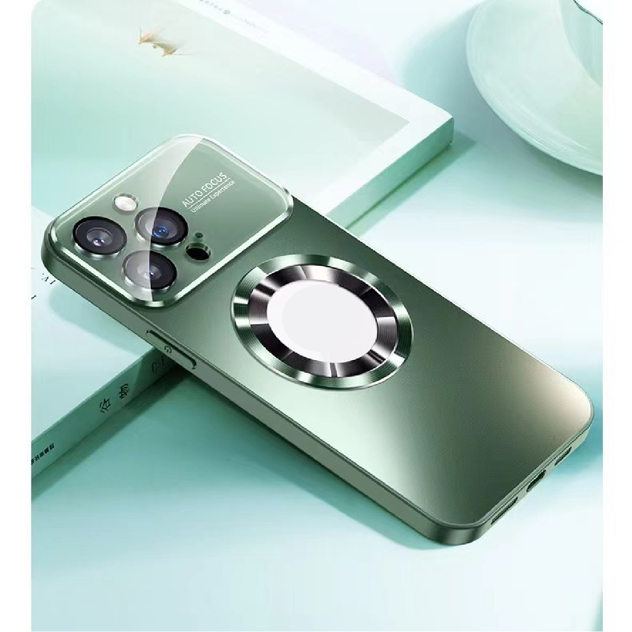 Large Window Lens Protection Frosted Magnetic Phone Case