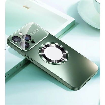Large Window Lens Protection Frosted Magnetic Phone Case