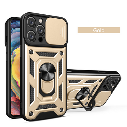 Mecha sliding cover lens protective phone case