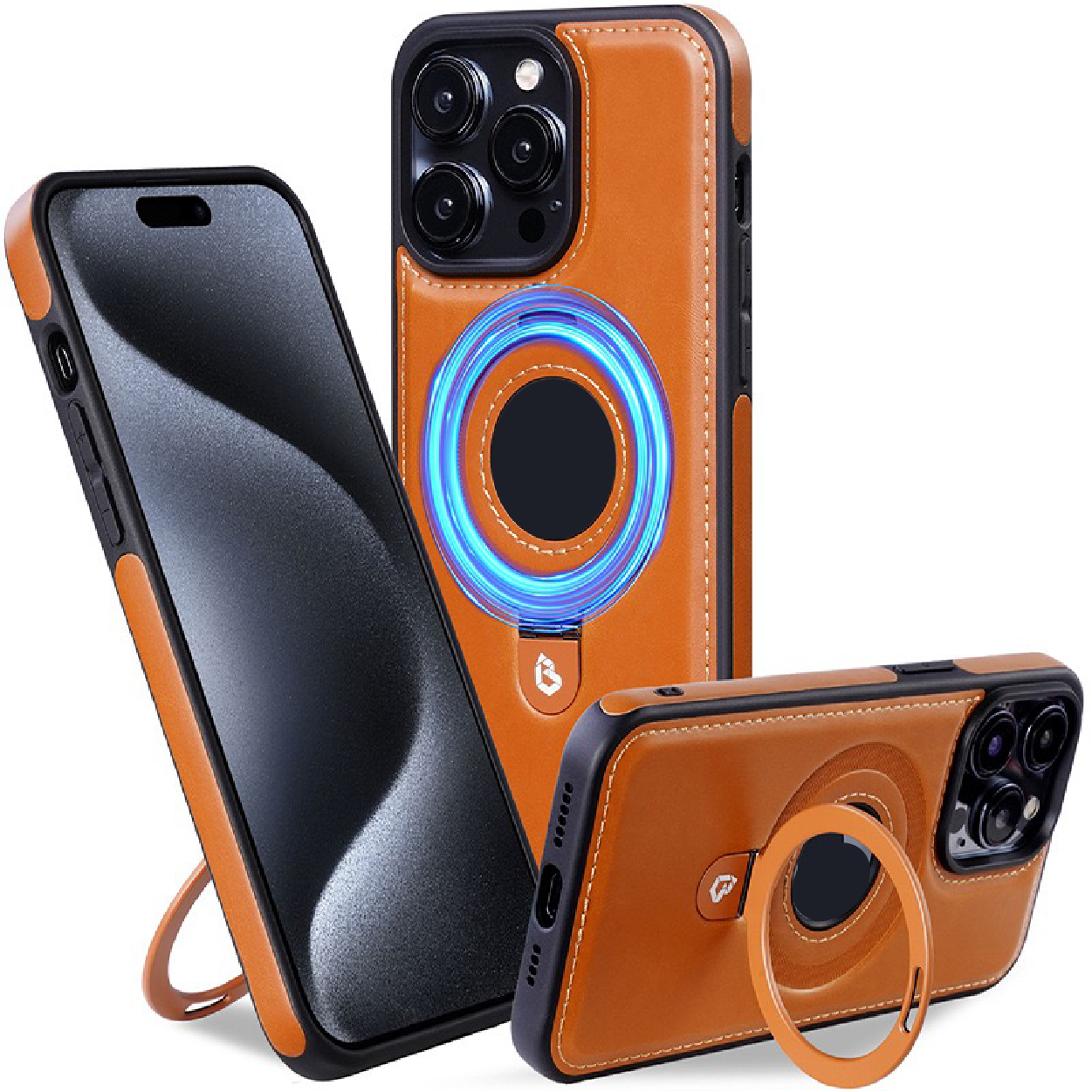 2025 New leather stand magnetic phone case