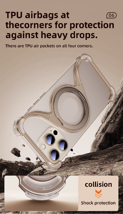 M-shaped Metal Rotating Stand Magnetic Phone Case