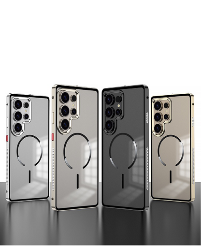 New Design Frosted Back Metal Frame Magnetic Anti-Fall Phone Case