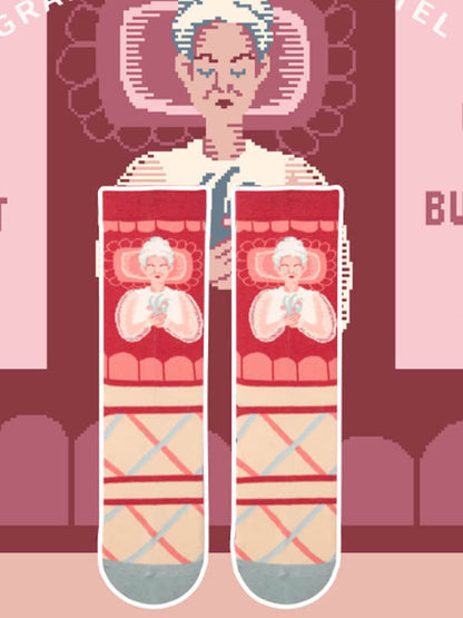 Cartoon Pattern Mid-Calf Socks