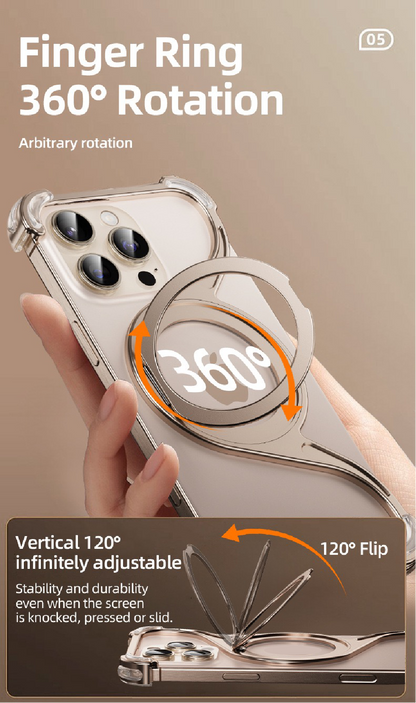 M-shaped Metal Rotating Stand Magnetic Phone Case