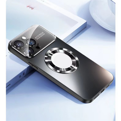 Large Window Lens Protection Frosted Magnetic Phone Case