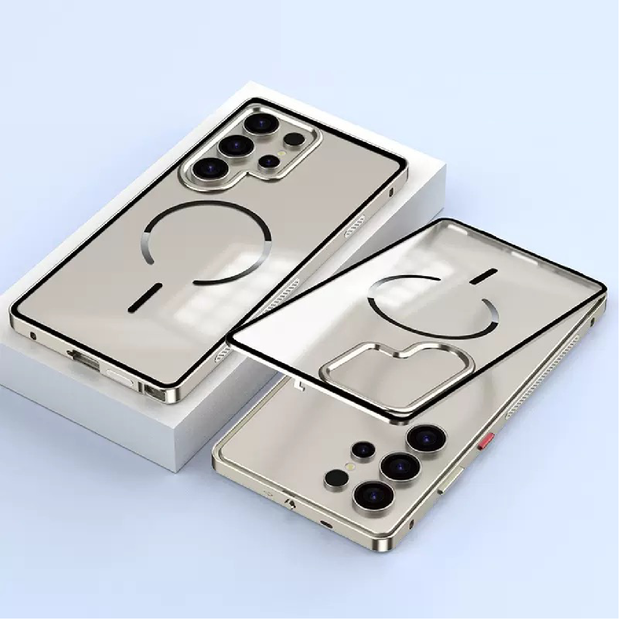 New Design Frosted Back Metal Frame Magnetic Anti-Fall Phone Case