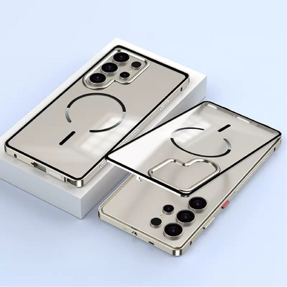 New Design Frosted Back Metal Frame Magnetic Anti-Fall Phone Case