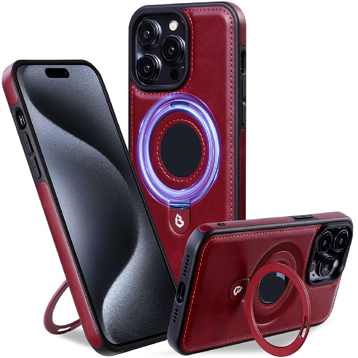 2025 New leather stand magnetic phone case