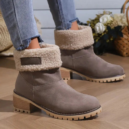 Libiyi seniors' chunky heel winter boots-DE