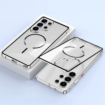 New Design Frosted Back Metal Frame Magnetic Anti-Fall Phone Case