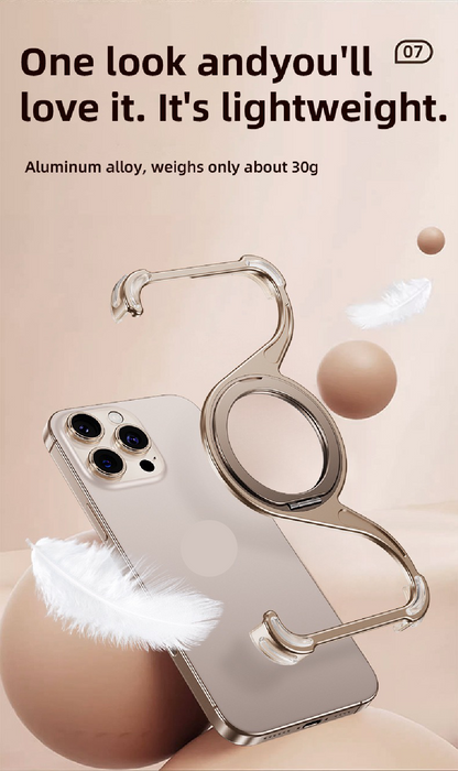 M-shaped Metal Rotating Stand Magnetic Phone Case