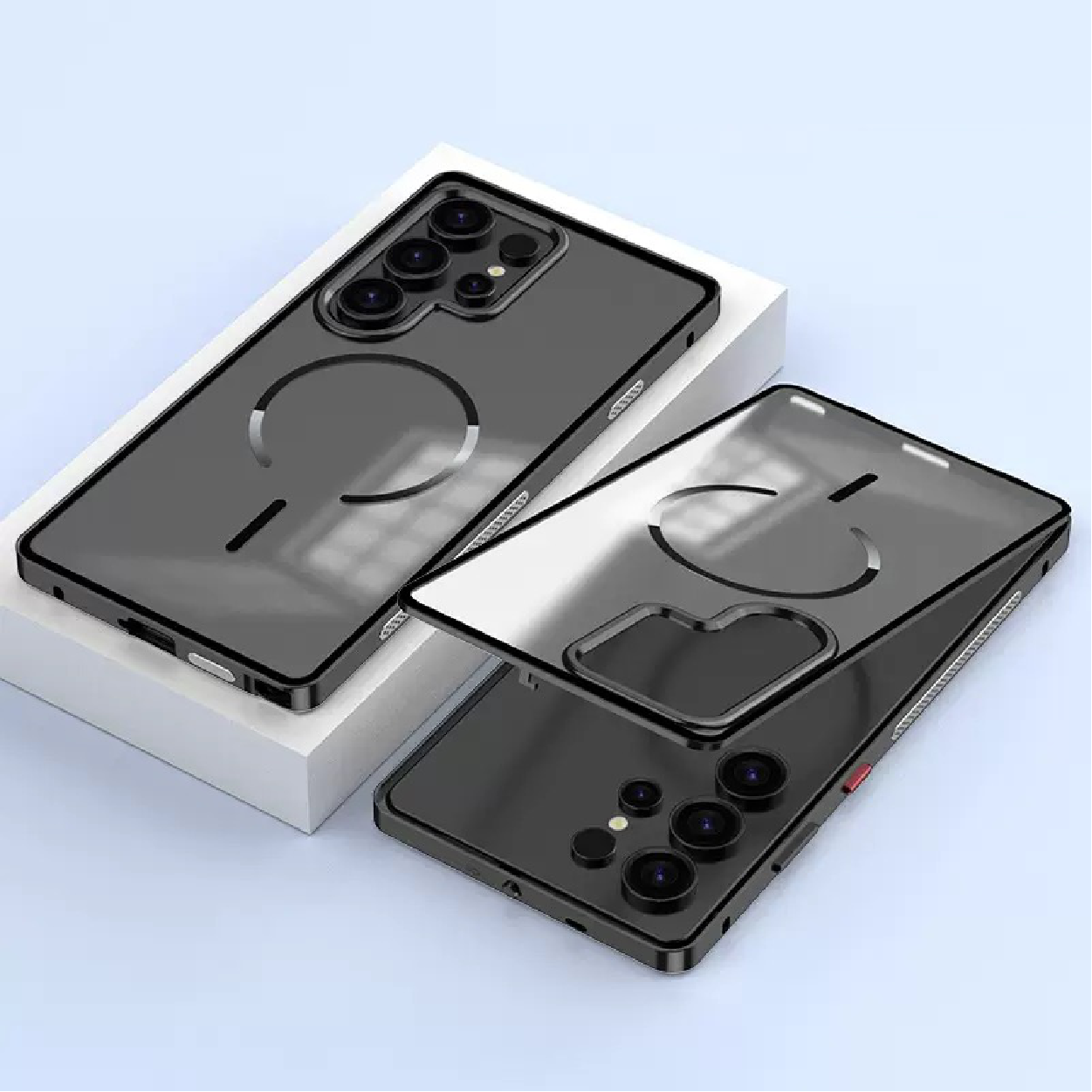 New Design Frosted Back Metal Frame Magnetic Anti-Fall Phone Case