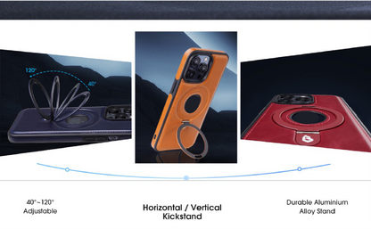 2025 New leather stand magnetic phone case