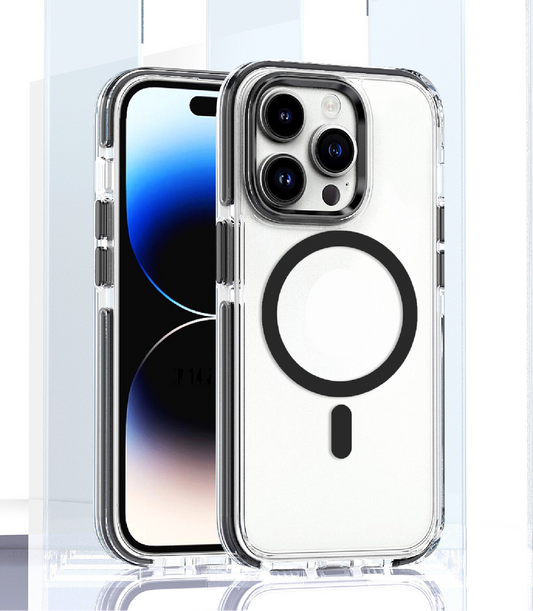 2024 New Anti-fall transparent magnetic phone case