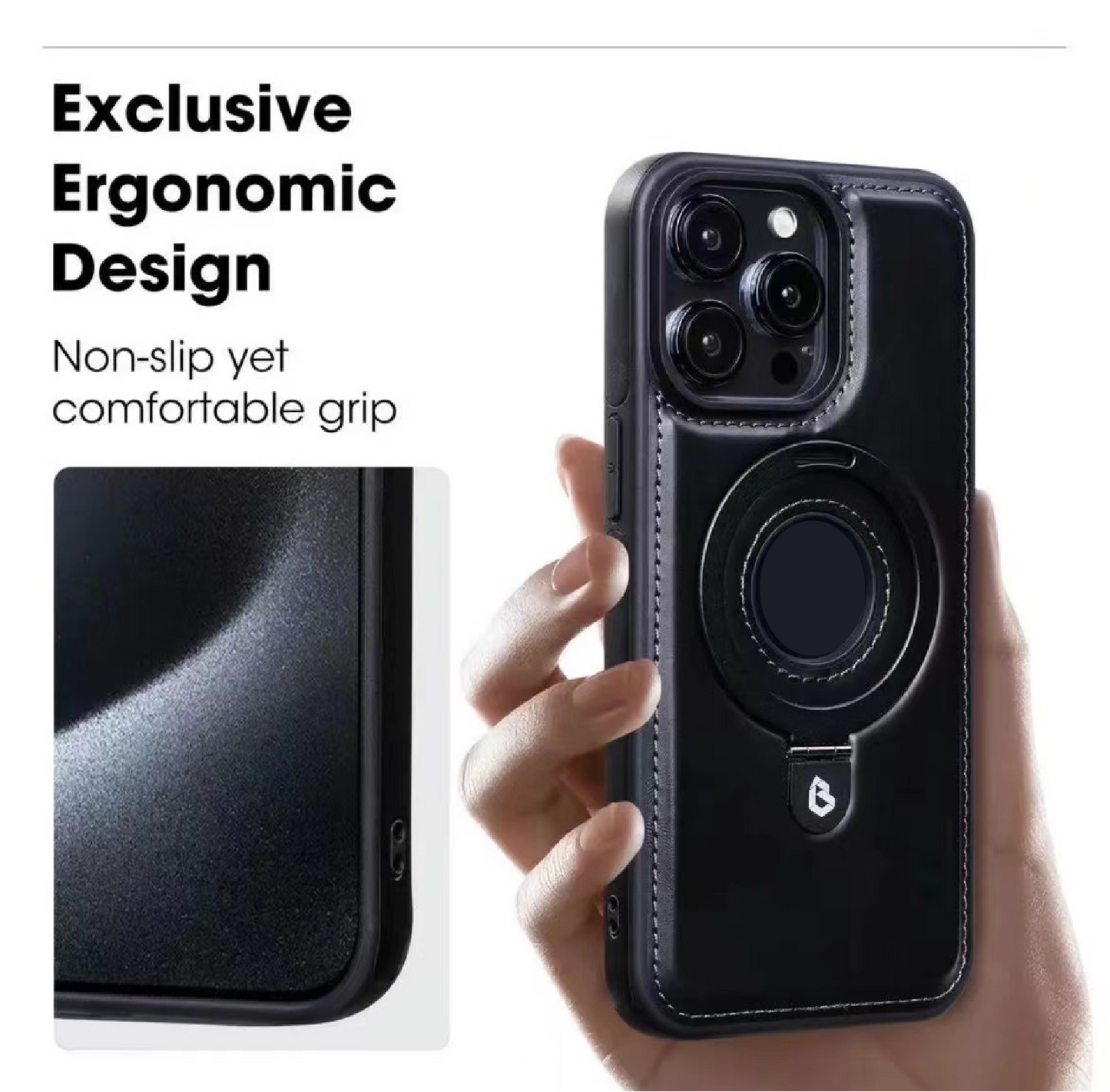 2025 New leather stand magnetic phone case