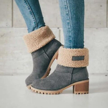 Libiyi seniors' chunky heel winter boots-DE