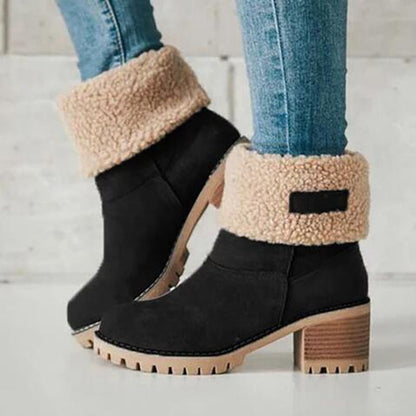 Libiyi seniors' chunky heel winter boots-DE