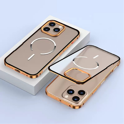 New Design Frosted Back Metal Frame Magnetic Anti-Fall Phone Case