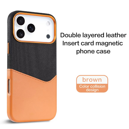 Unique Leather Textured Stitching Magnetic Card Slot Phone Case