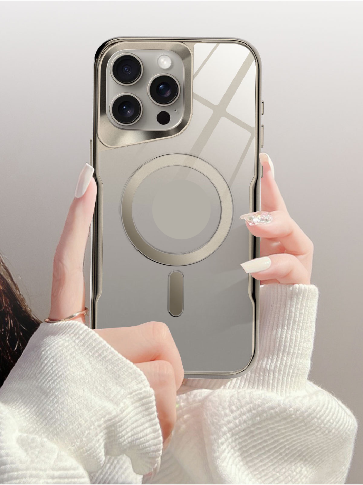 New Small Waist Transparent Magnetic Phone Case