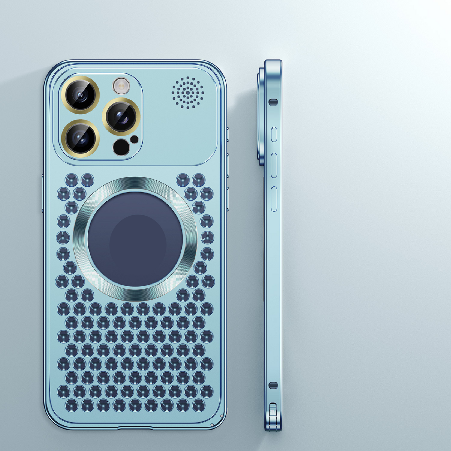 Super Cool Heat Dissipation Anti-fall Metal Magnetic Phone Case