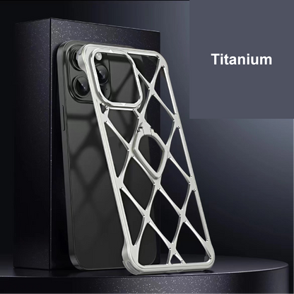 Alloy Diamond Grid Invisible Bracket Mobile Phone Case