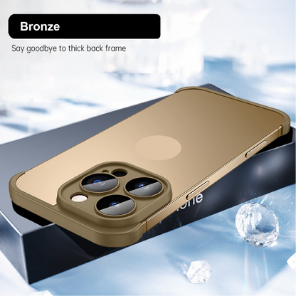 Frameless lens protective phone case