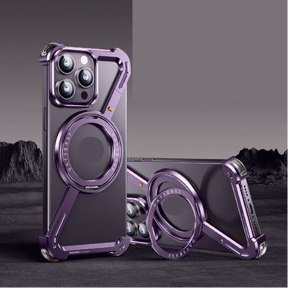 Creative Z-shaped Metal Rotating Stand Magnetic Phone Case