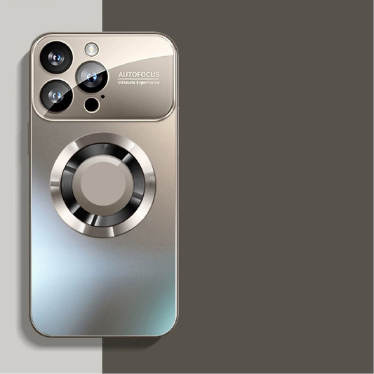 Large Window Lens Protection Frosted Magnetic Phone Case