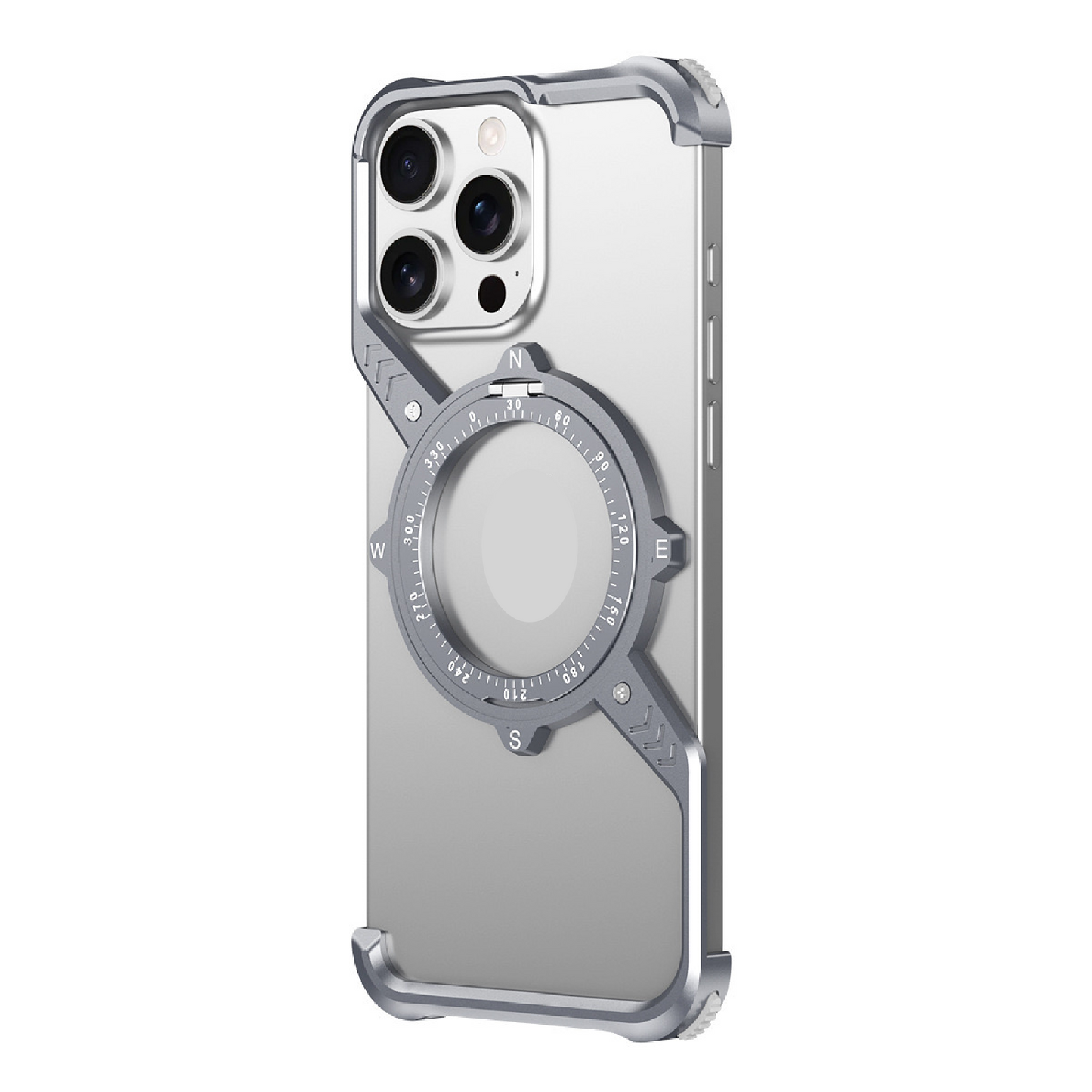S-shaped Compass Rotating Magnetic Bracket Mobile Phone Case