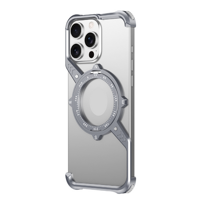 S-shaped Compass Rotating Magnetic Bracket Mobile Phone Case