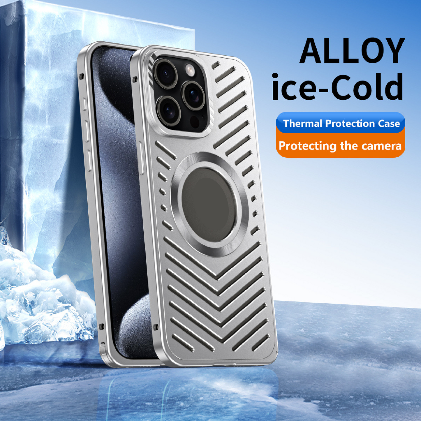 Ice-dazzling Magnetic Metal Buckle Heat Dissipation Phone Case
