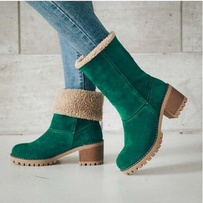 Libiyi seniors' chunky heel winter boots-DE