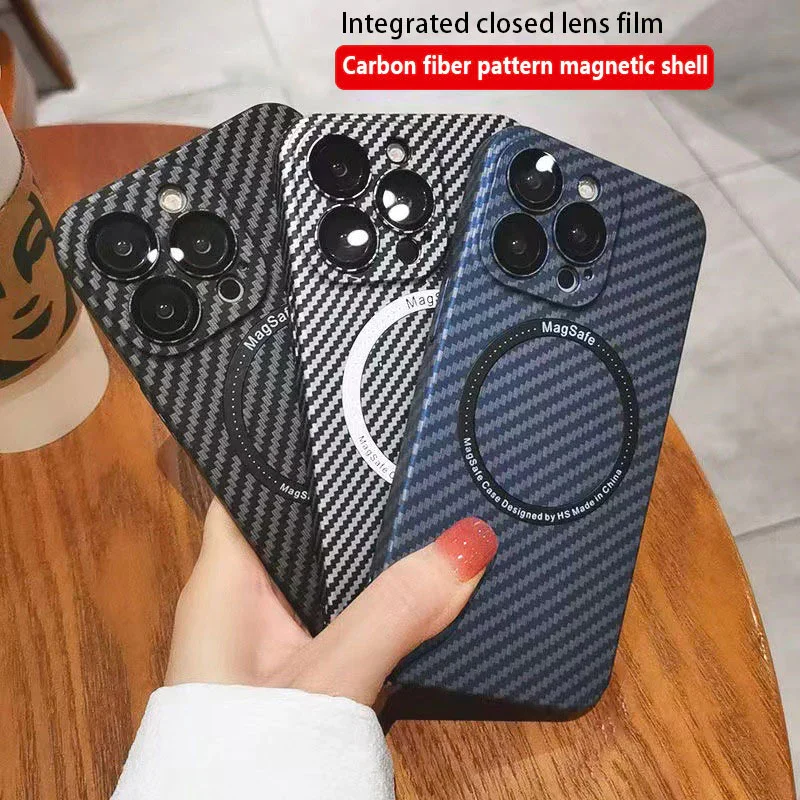 NEW Carbon Fiber Magnetic Phone Case