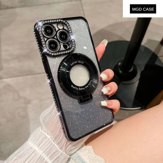 Flash diamond holder mobile phone case