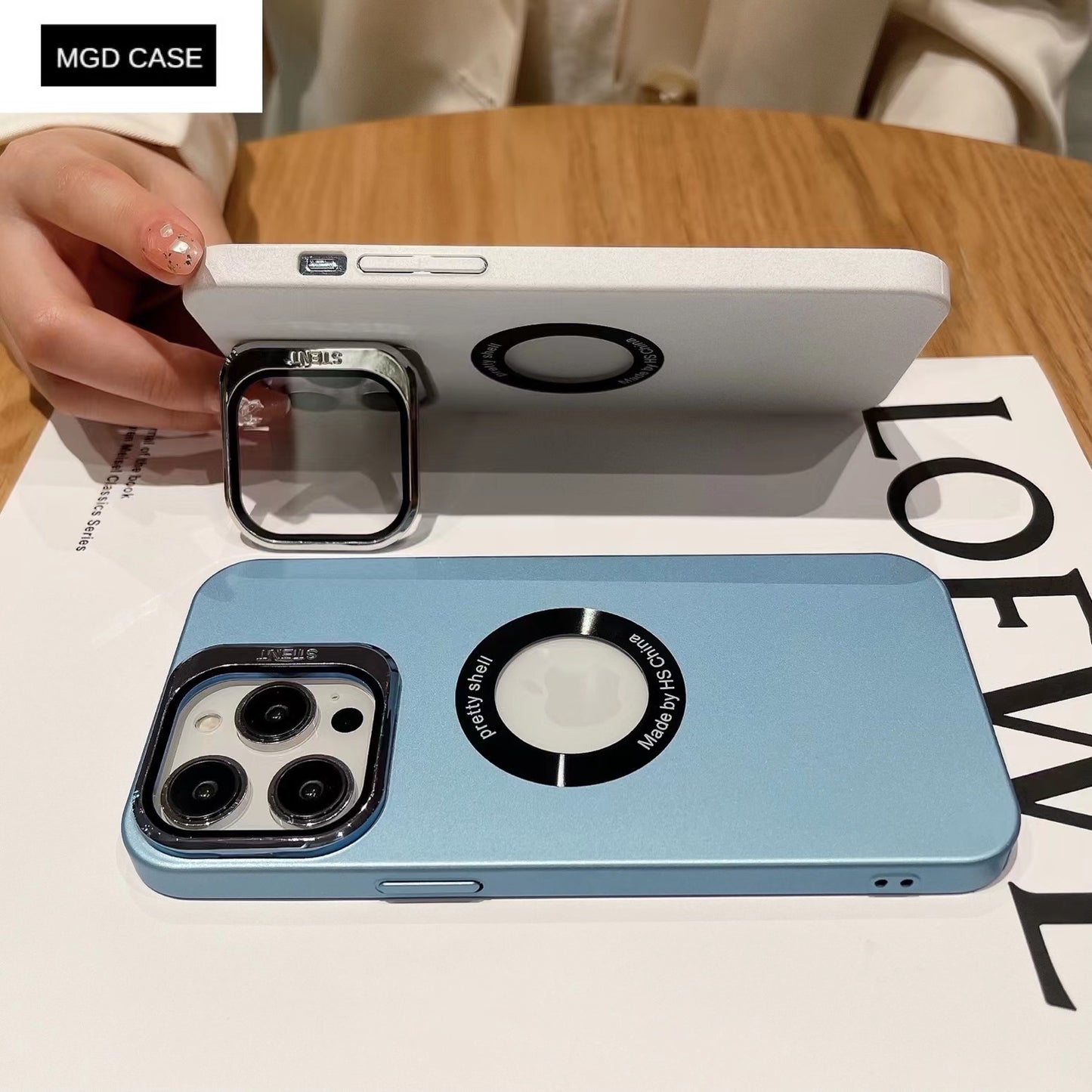 Frosted lens frame bracket mobile phone case