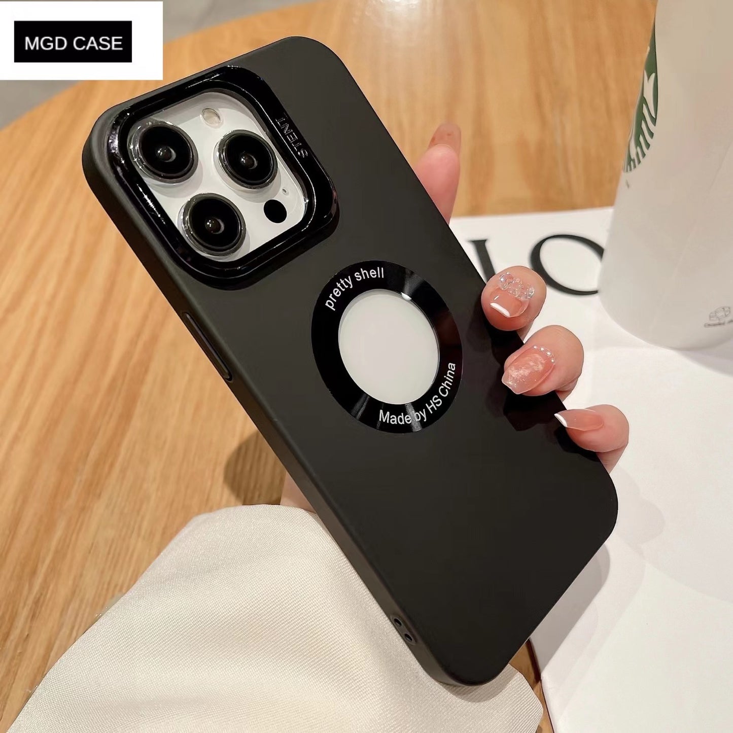 Frosted lens frame bracket mobile phone case